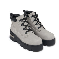 Novus KOI Chunky Lace Up Boots - Grey