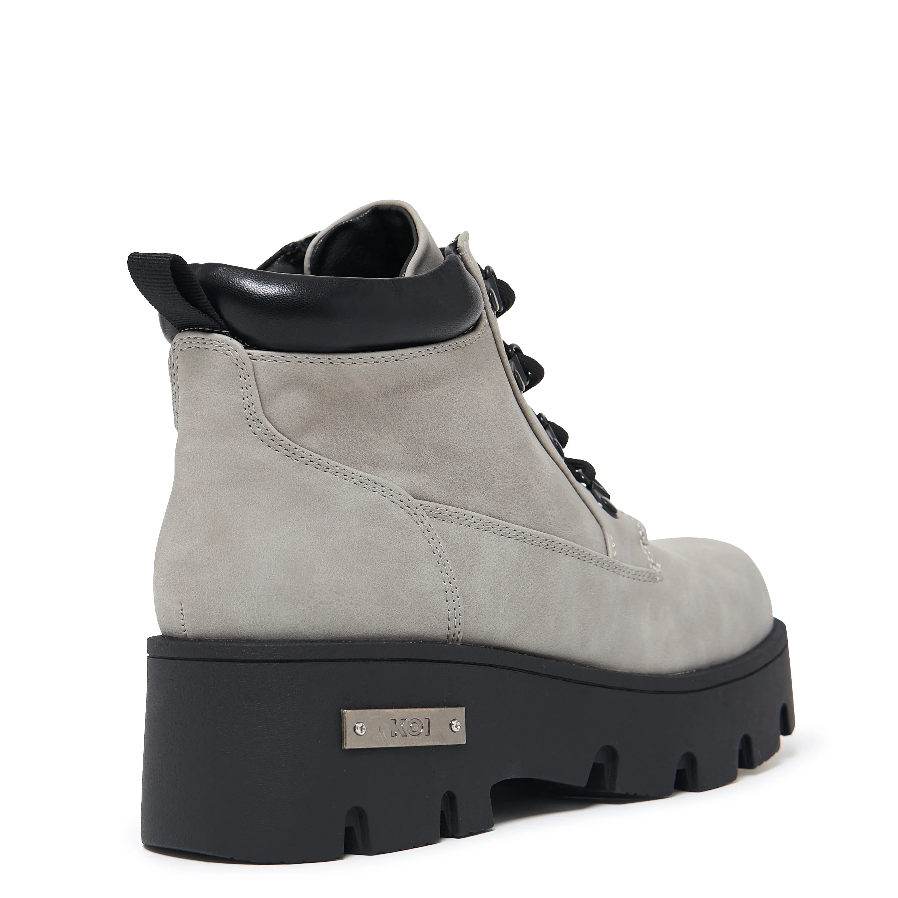 Novus KOI Chunky Lace Up Boots - Grey