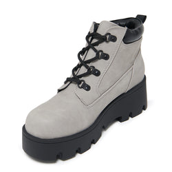 Novus KOI Chunky Lace Up Boots - Grey