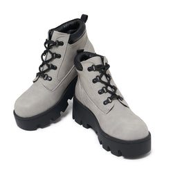 Novus KOI Chunky Lace Up Boots - Grey