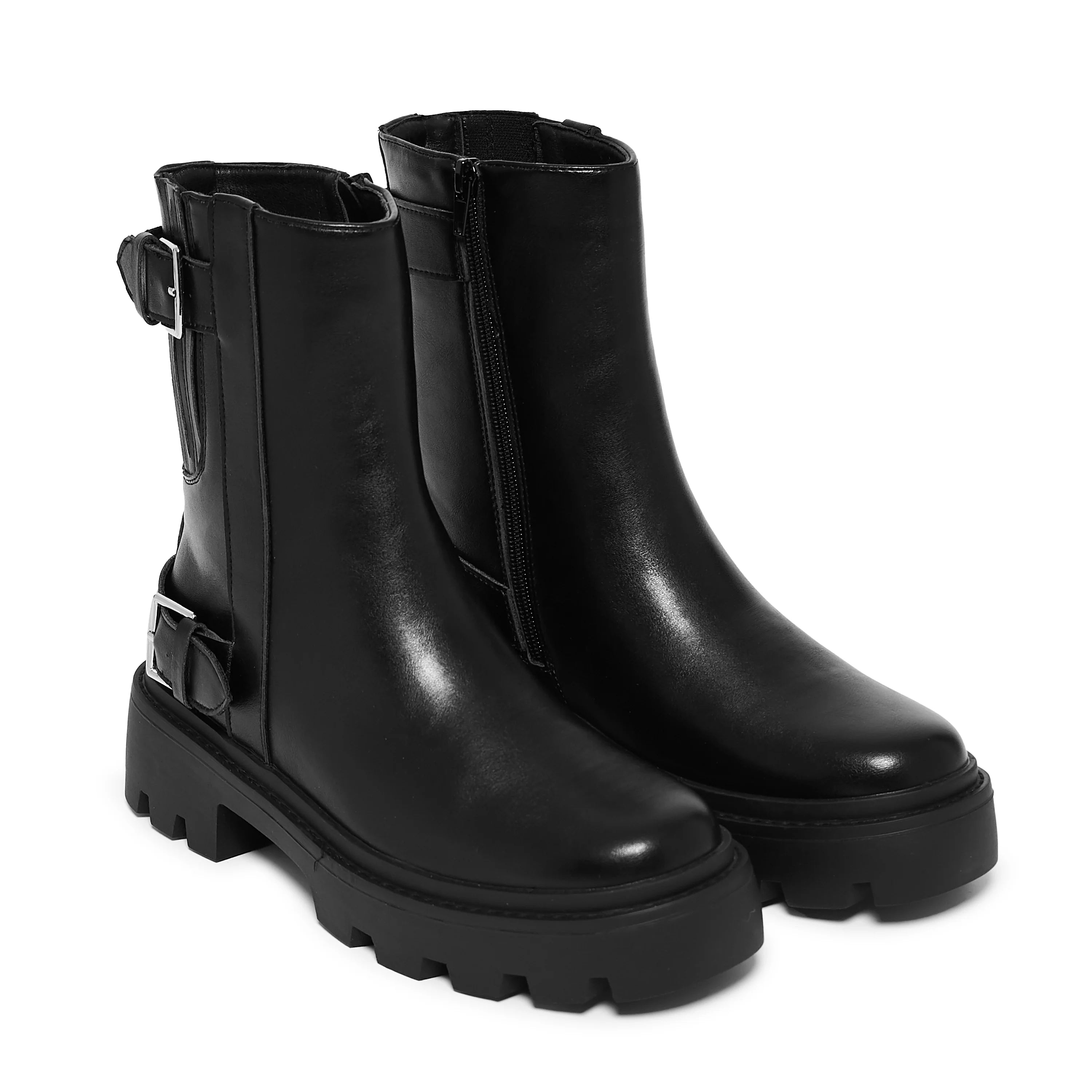 KOI Riven Chunky Boots-Black