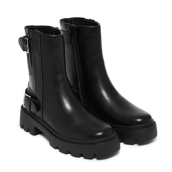 Riven Chunky Boots-Black