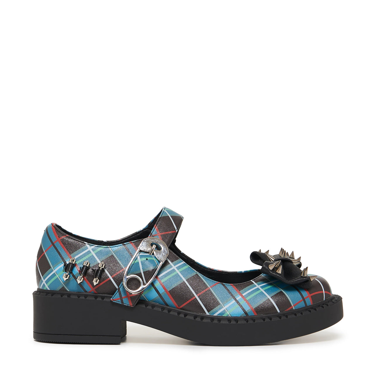 Simulacrums Plaid Mary Janes - Green