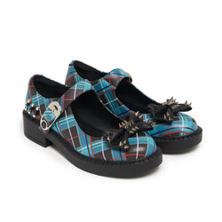 Simulacrums Plaid Mary Janes - Green