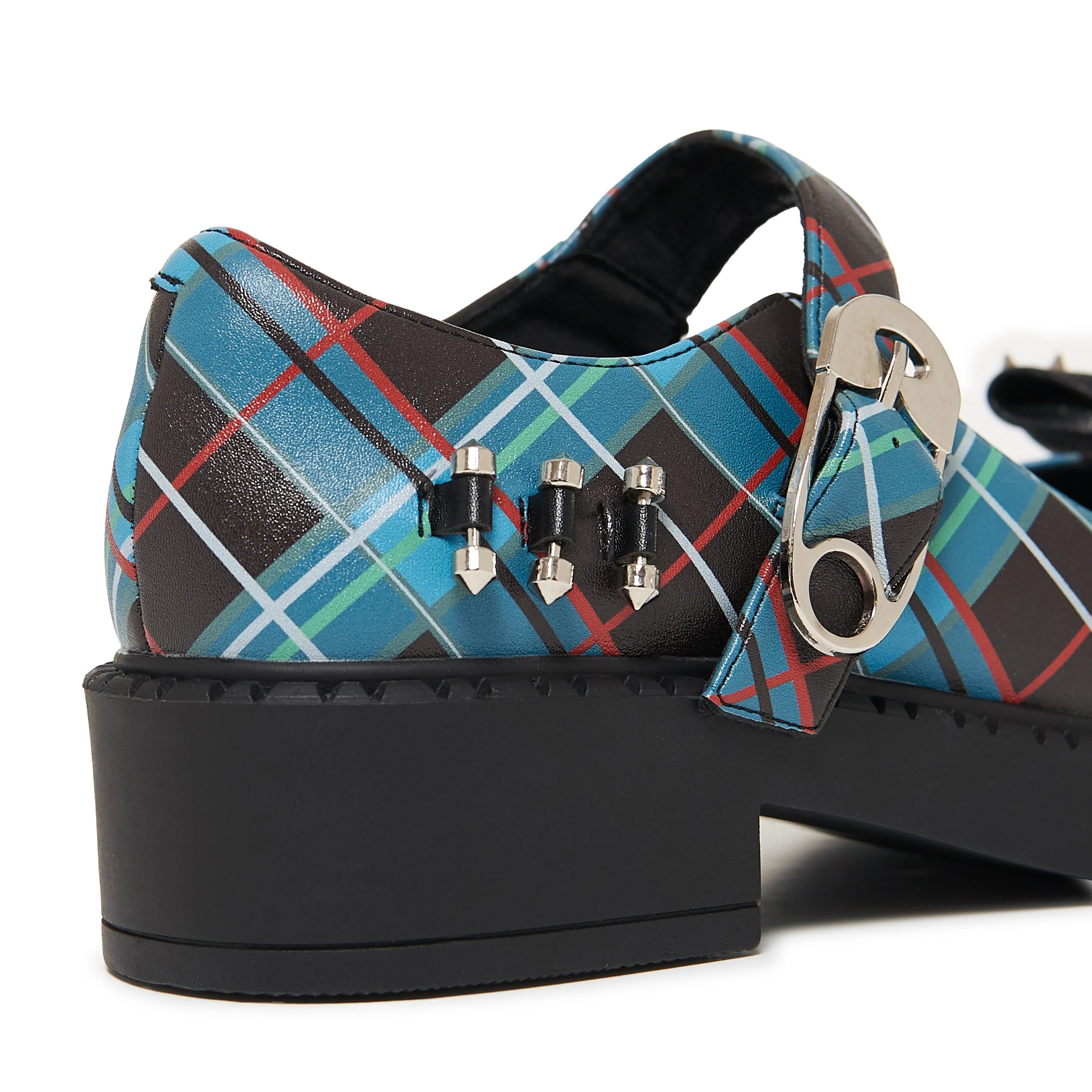 Simulacrums Plaid Mary Janes - Green