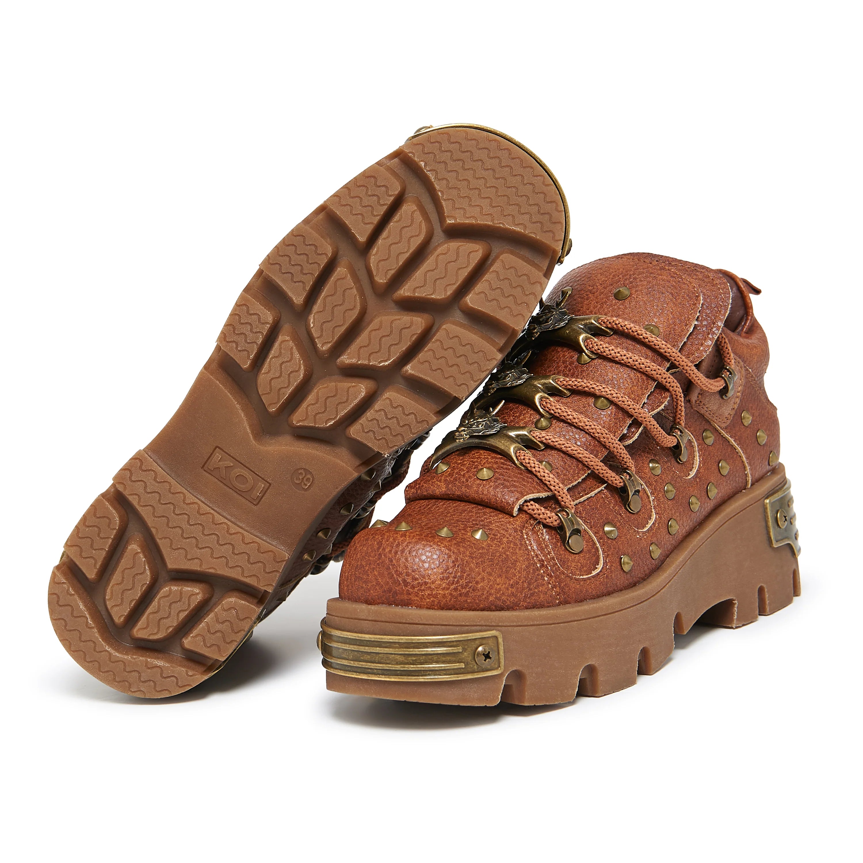 KOI Thurnax Chunky Hardware Trainers - Brown