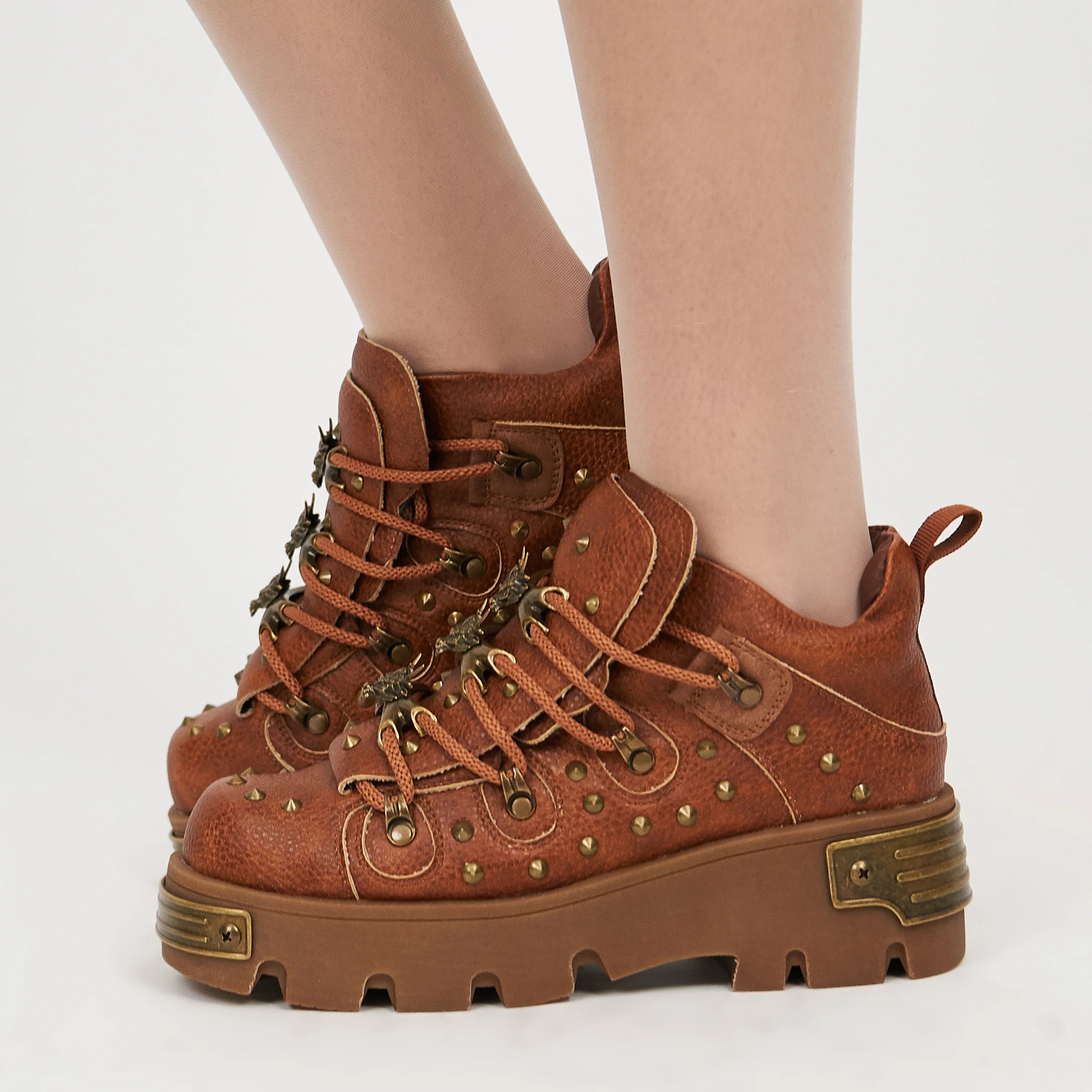 Thurnax Chunky Hardware Trainers - Brown