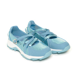 Kyubi Shimmering Ballet Mary Janes - Blue