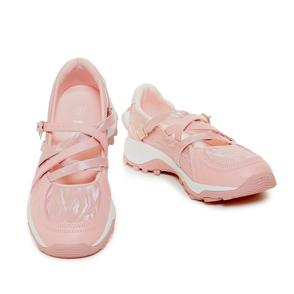 KOI Kyubi Shimmering Ballet Mary Janes - Pink
