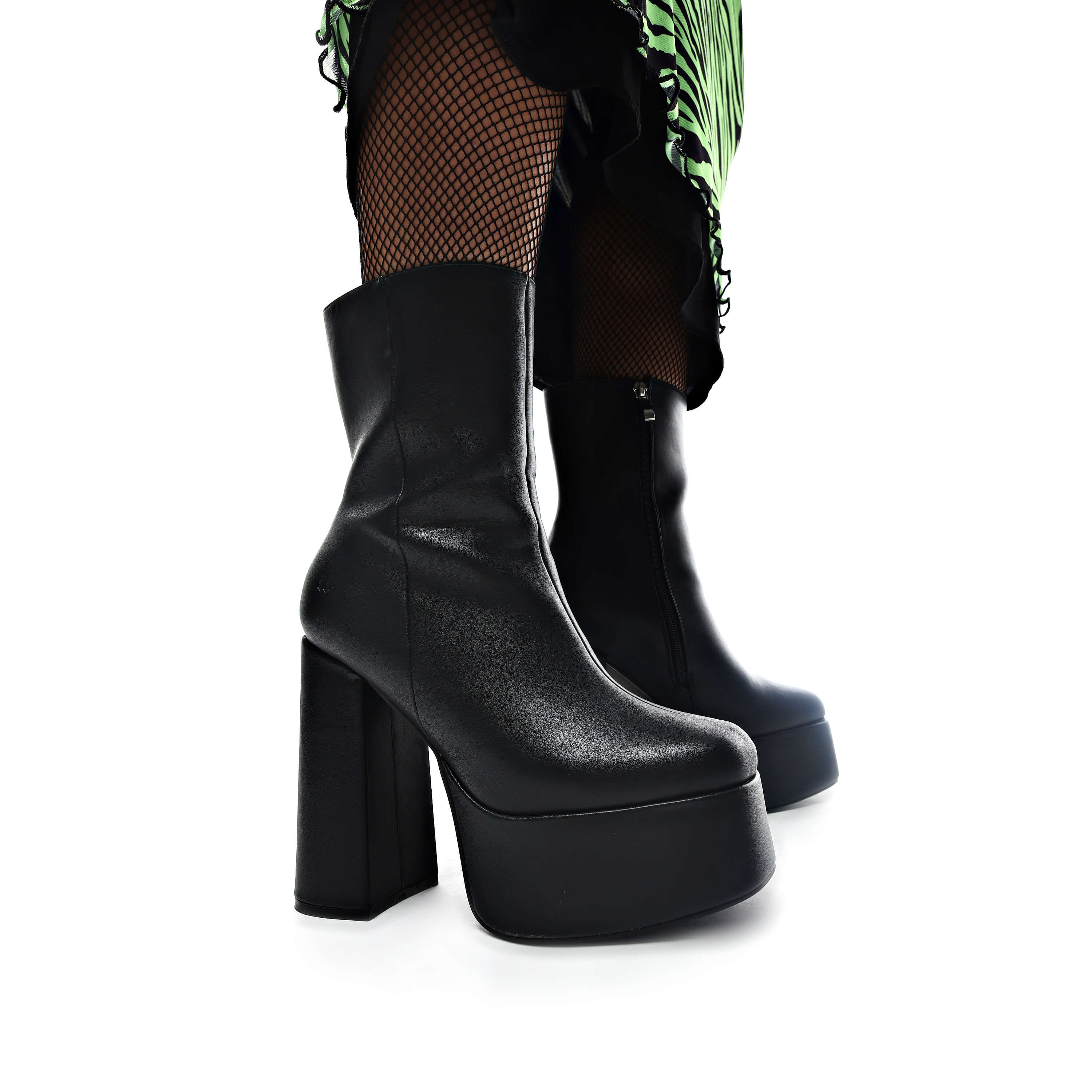 KOI Lexus Black Platform Heeled Boots