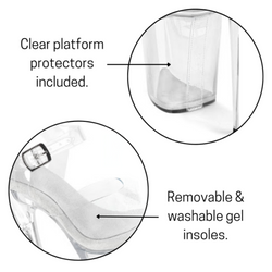 Pleaser Flamingo-808PREM-RSN-Clear-Silver-Size 6-Clearance