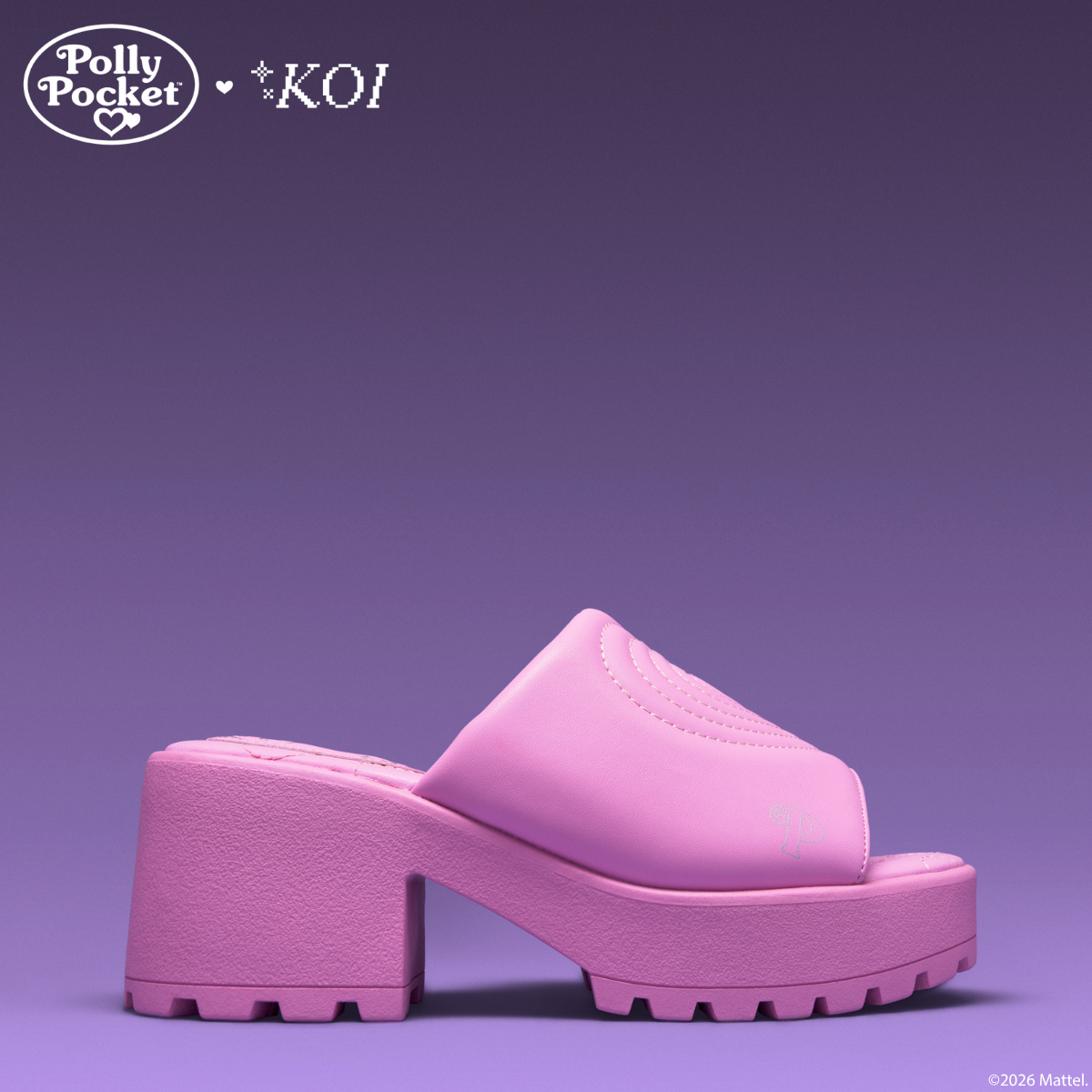 KOI Playset Days Chunky Heeled Mules- Pink