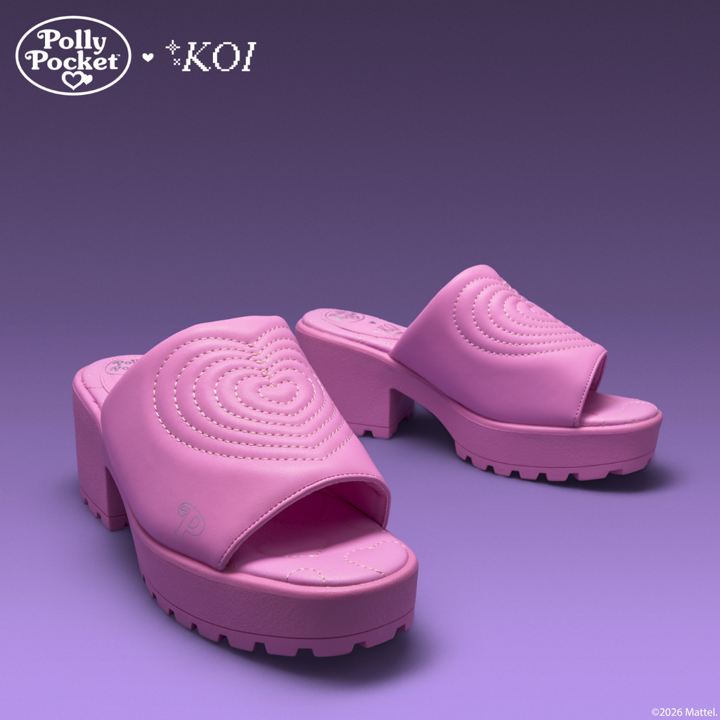 KOI Playset Days Chunky Heeled Mules- Pink