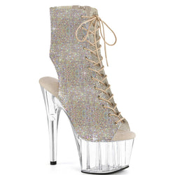 Pleaser Adore-1016C-RS-Silver/Clear-Size 9-Clearance