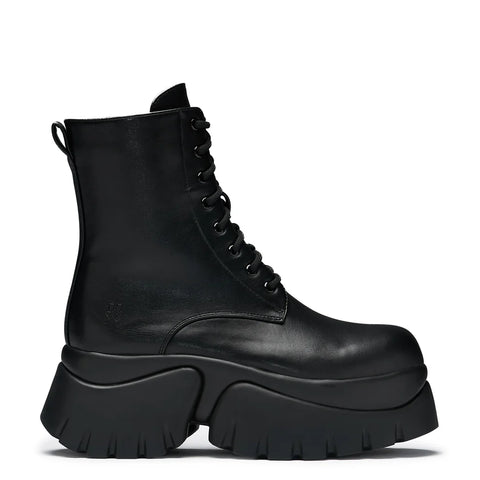 Black Leather Platform Boots Men's Delano Men's Black