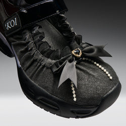 KOI Starlet Ruffle Ballet Mary Janes- Black