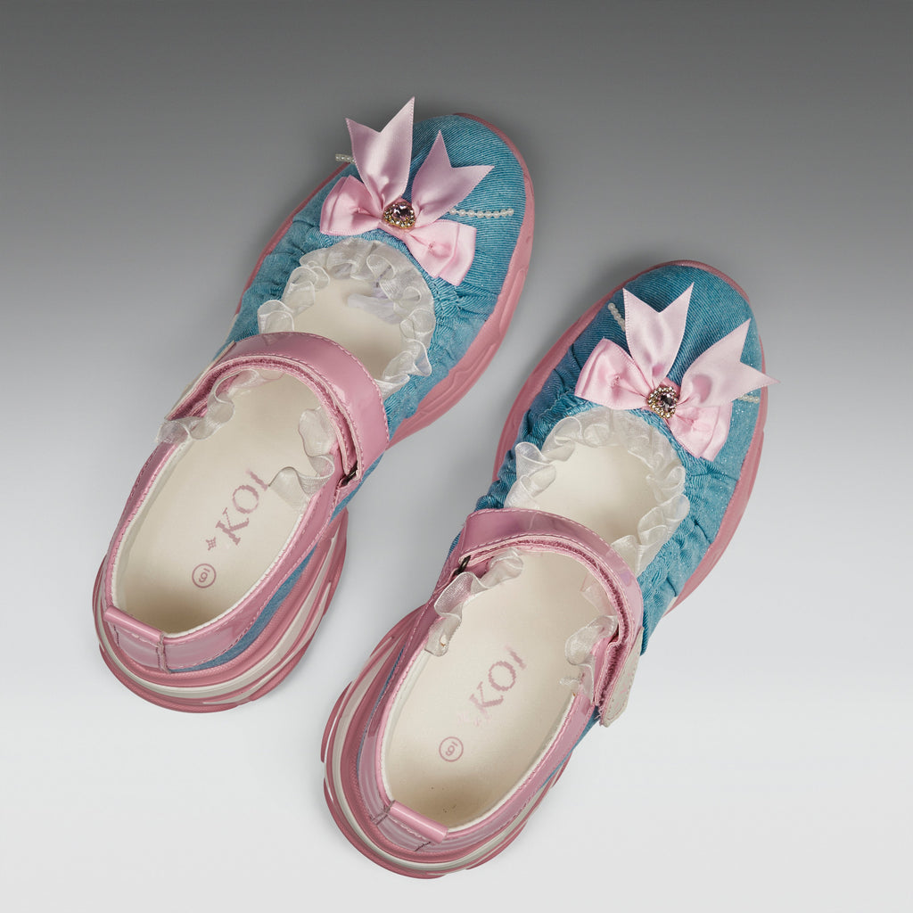 KOI Starlet Ruffle Ballet Mary Janes- Pink