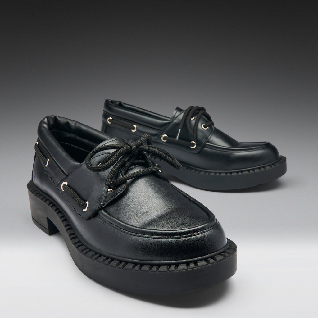 KOI Arwen Tale Boat Shoes - Black-Clearance