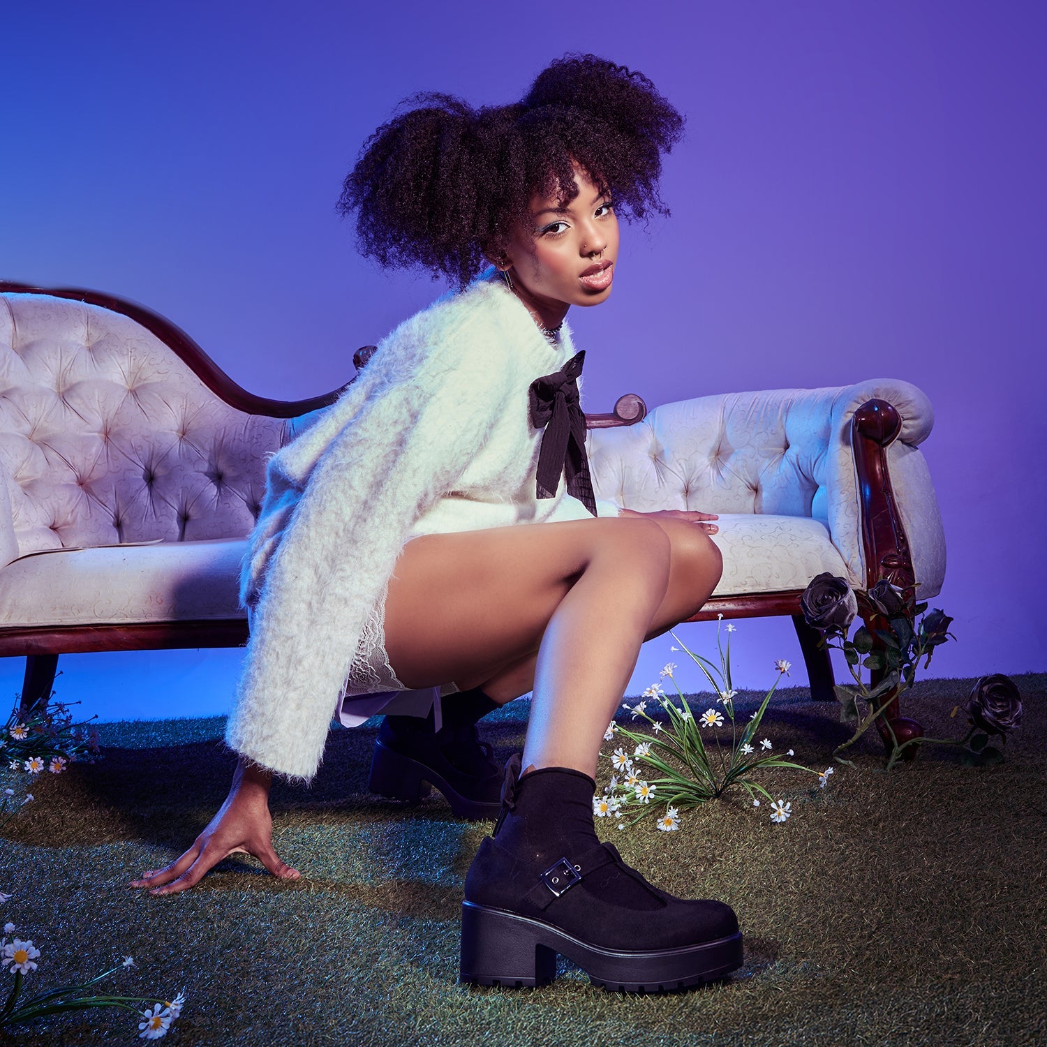 KOI Sai Black Mary Jane Shoes 'Suede Edition'