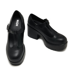 KOI SAI Black Mary Jane Shoes 'Faux Leather Edition'