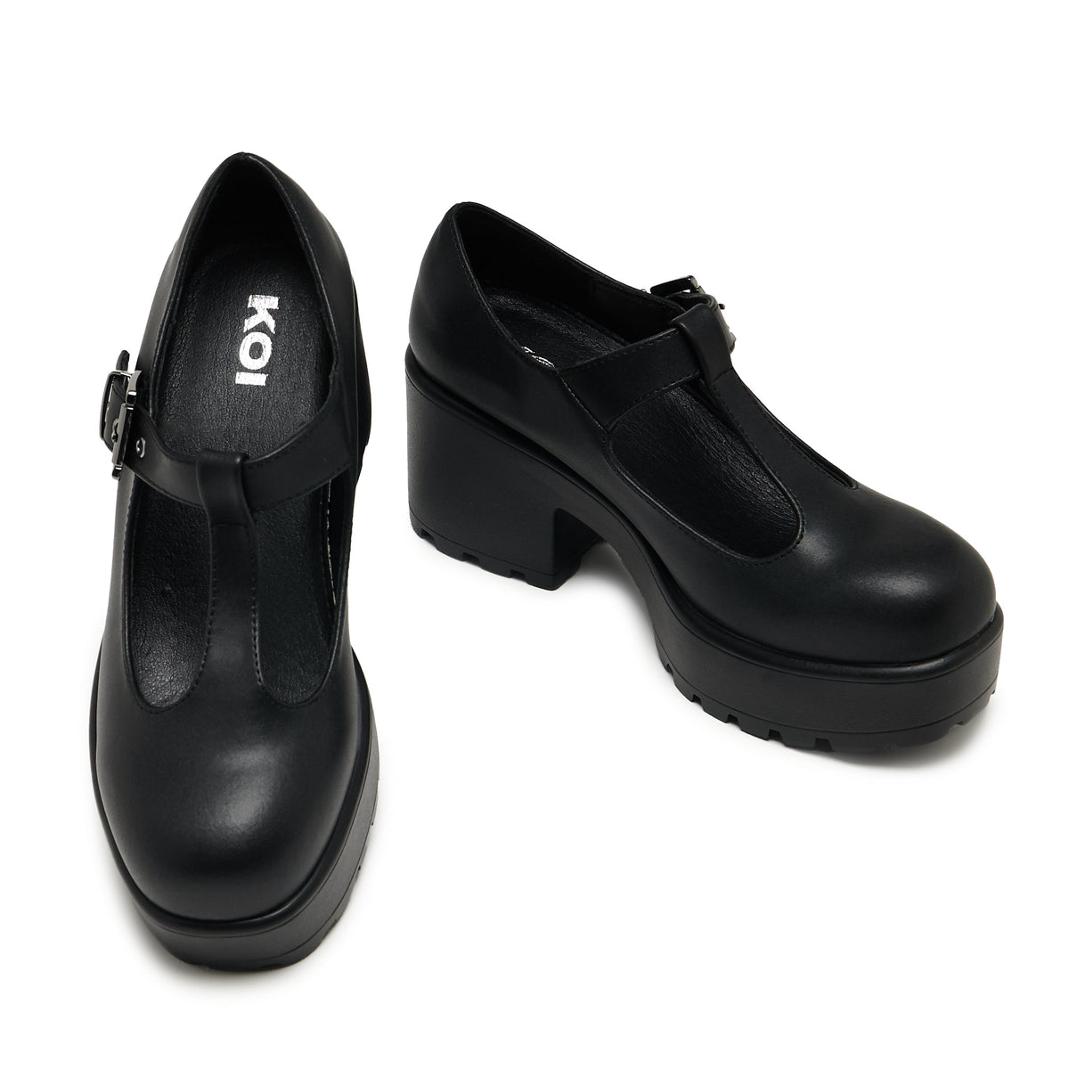 KOI SAI Black Mary Jane Shoes 'Faux Leather Edition'-Clearance