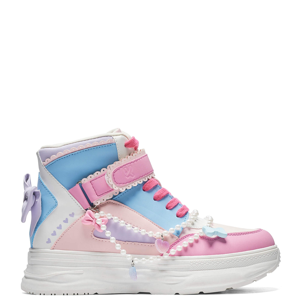 KOI Sugar Wishes Chunky Hi Top Trainers - Pastel Multi-Clearance