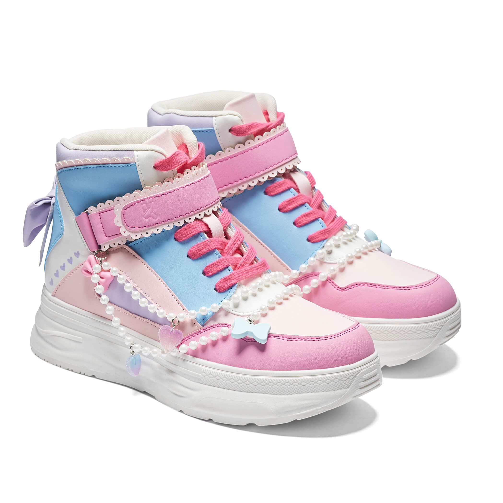 KOI Sugar Wishes Chunky Hi Top Trainers - Pastel Multi-Clearance