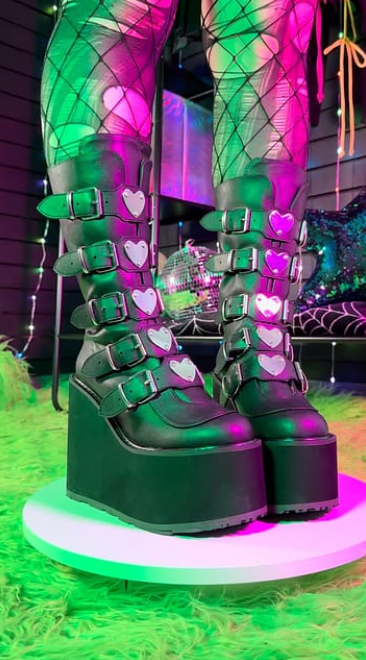 Demonia Swing-230 Platform Knee-High Boot | Shoefreaks.ca – ShoeFreaks