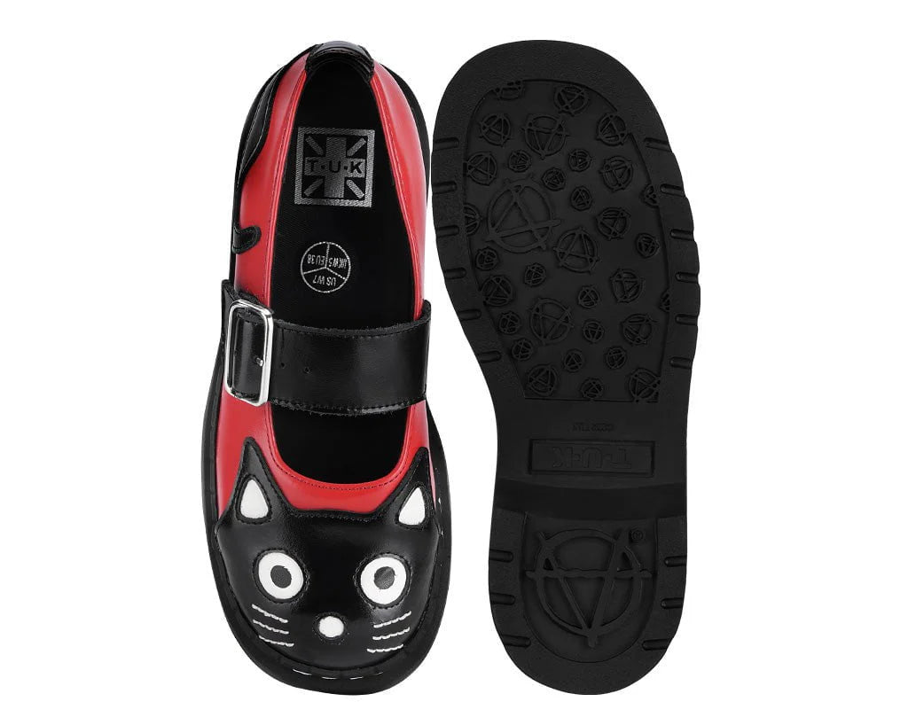 TUK Black & Red Kitty Mary Jane