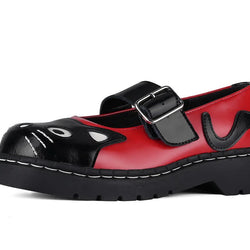TUK-T2360 Black & Red Kitty Mary Jane