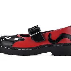 TUK-T2360 Black & Red Kitty Mary Jane
