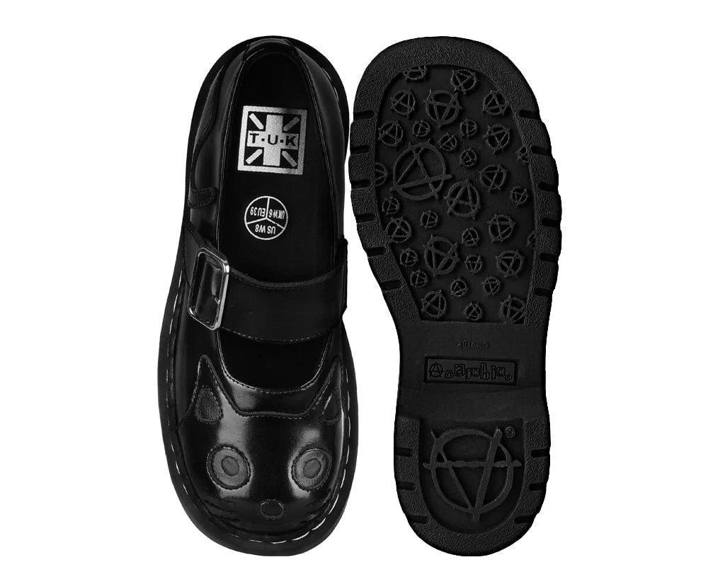 TUK Black Out Kitty Mary Jane-Clearance
