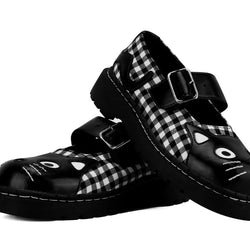 TUK-T2363 Black & White Gingham Kitty Mary Jane