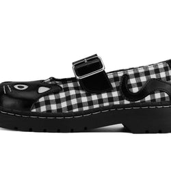 TUK-T2363 Black & White Gingham Kitty Mary Jane