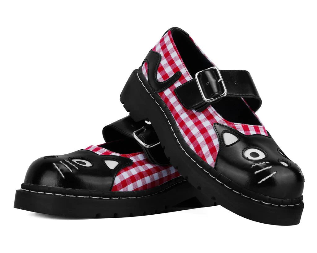 TUK Black & Red Gingham Kitty Mary Jane