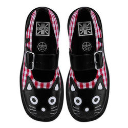 TUK-T2364 Black & Red Gingham Kitty Mary Jane