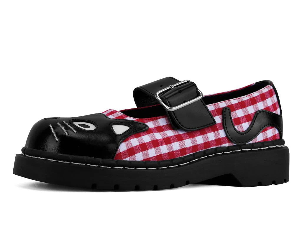 TUK Black & Red Gingham Kitty Mary Jane