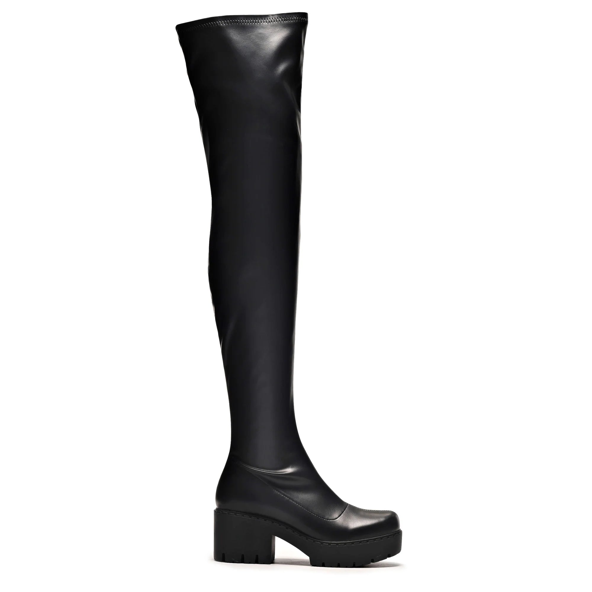The Harmony Plus Size Thigh High Boots-Black-Size 9-Clearance