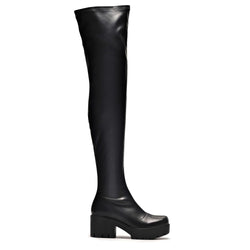 The Harmony Plus Size Thigh High Boots-Black-Size 9-Clearance