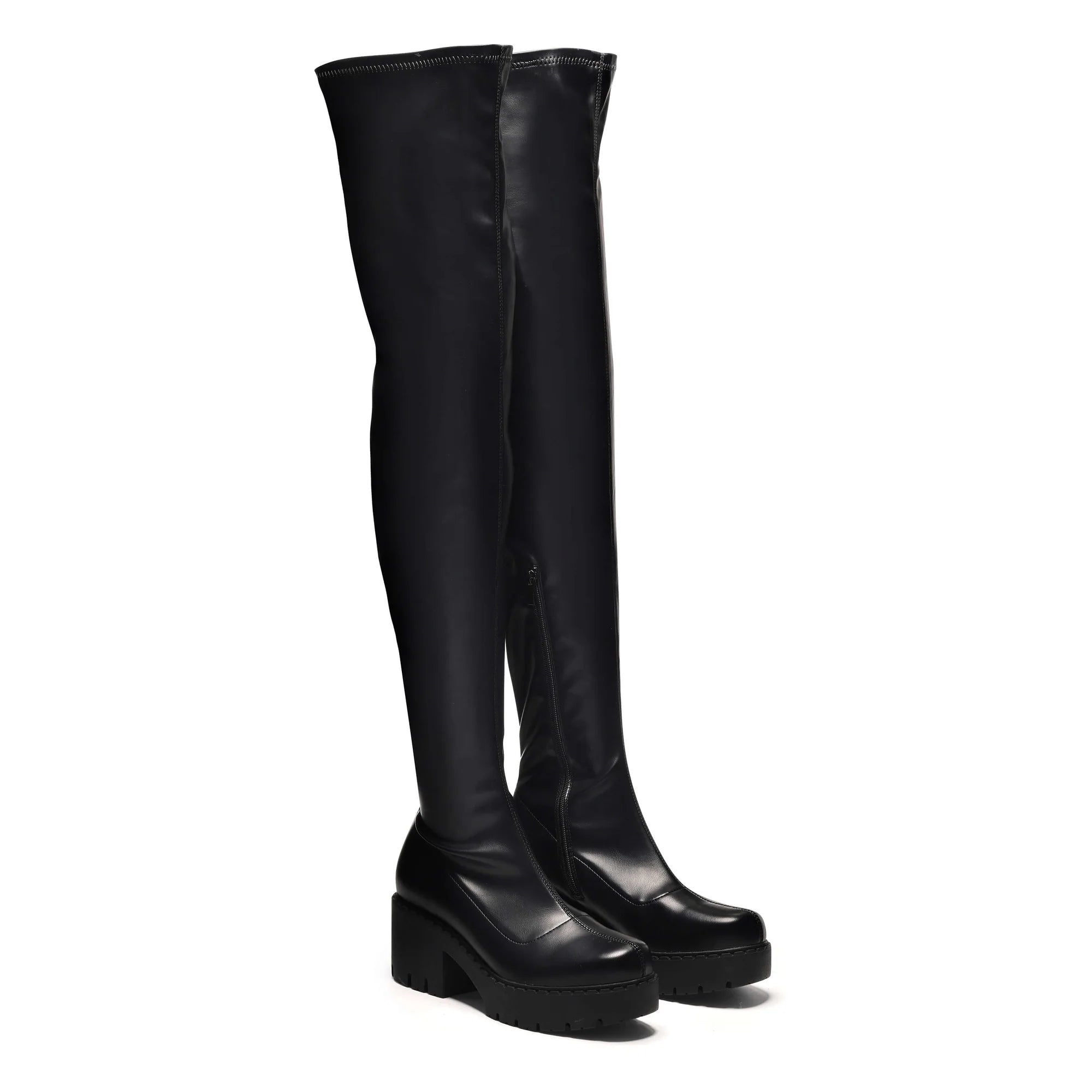 The Harmony Plus Size Thigh High Boots-Black-Size 9-Clearance