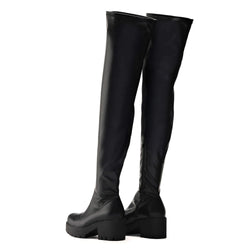 The Harmony Plus Size Thigh High Boots-Black-Size 9-Clearance