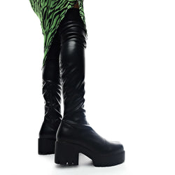 The Harmony Plus Size Thigh High Boots-Black-Size 9-Clearance