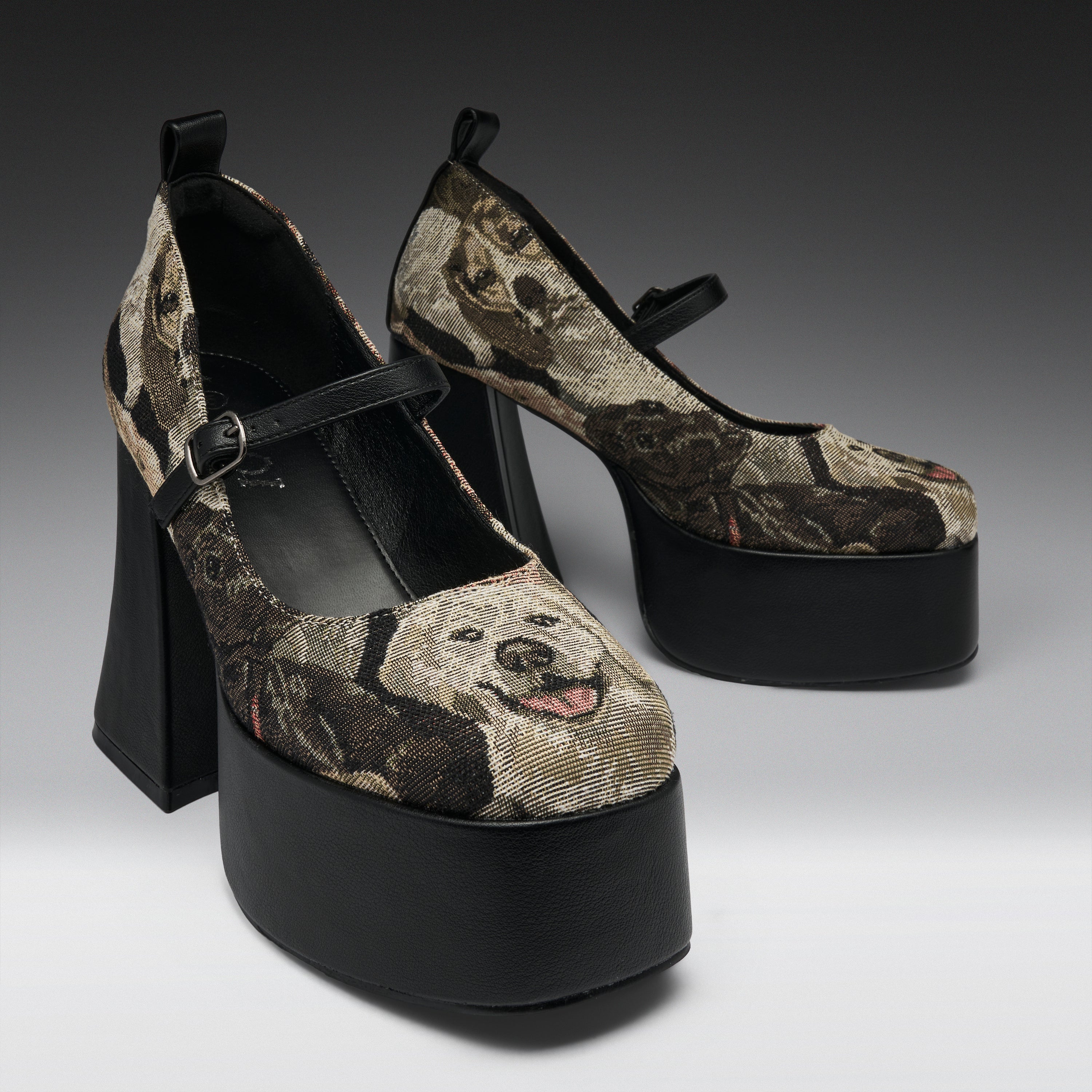 KOI The Hound Tapestry Platform Heels