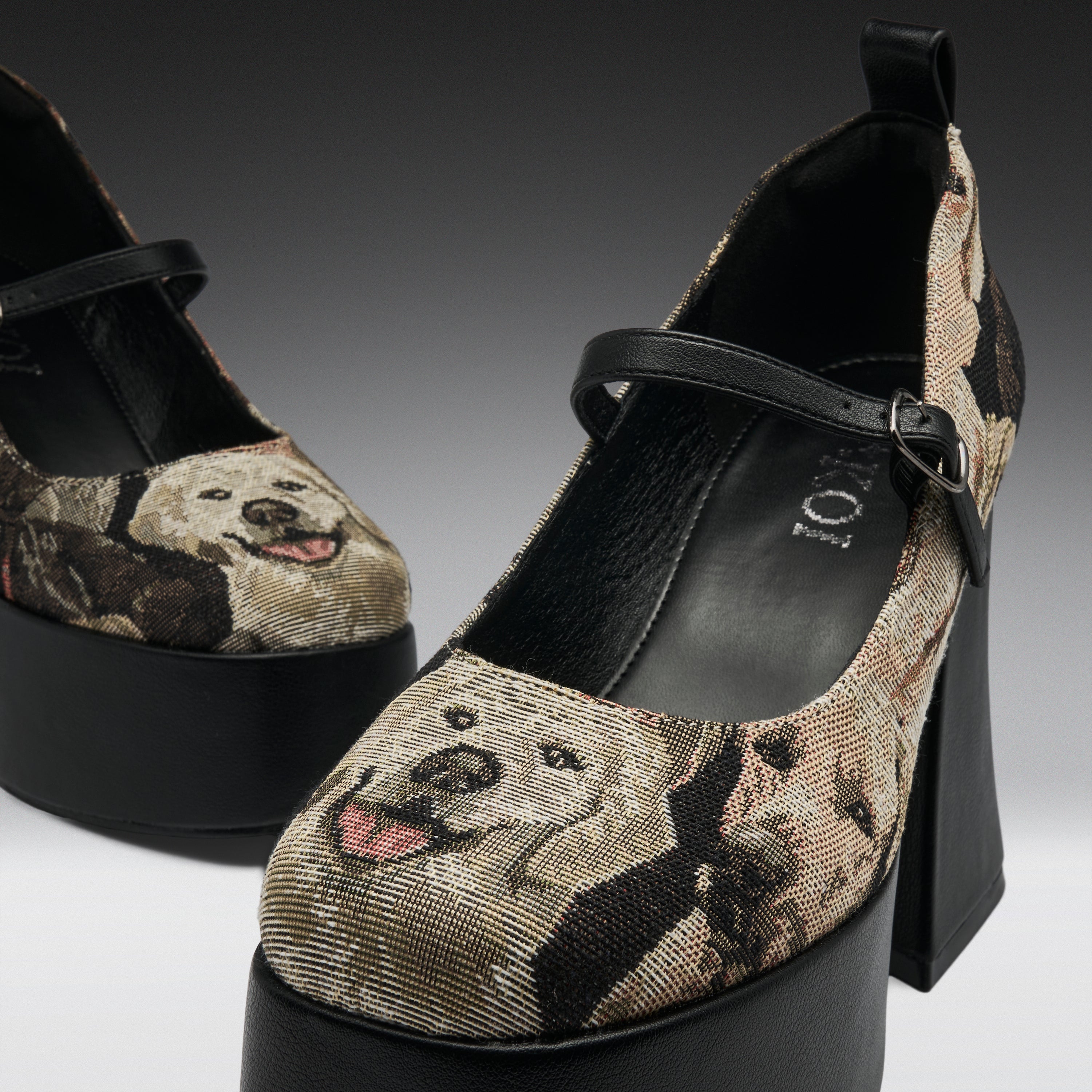 KOI The Hound Tapestry Platform Heels