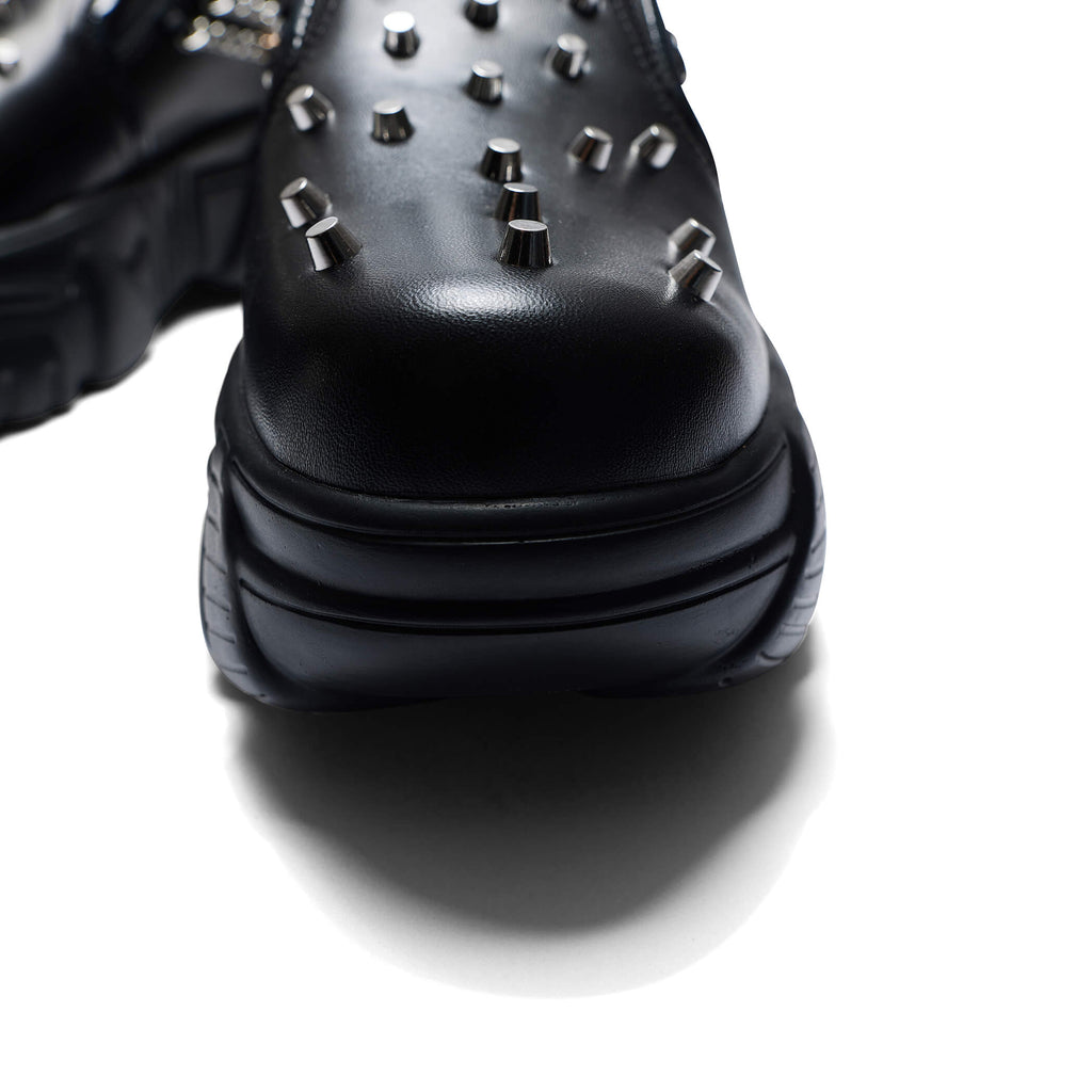 The Summoner Mystic Charm Chunky Slip Ons - Black - Shoes - KOI Footwear - Black - Front View