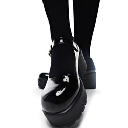 TIRA Black Mary Jane Shoes 'Patent Edition'-Size 10-Clearance