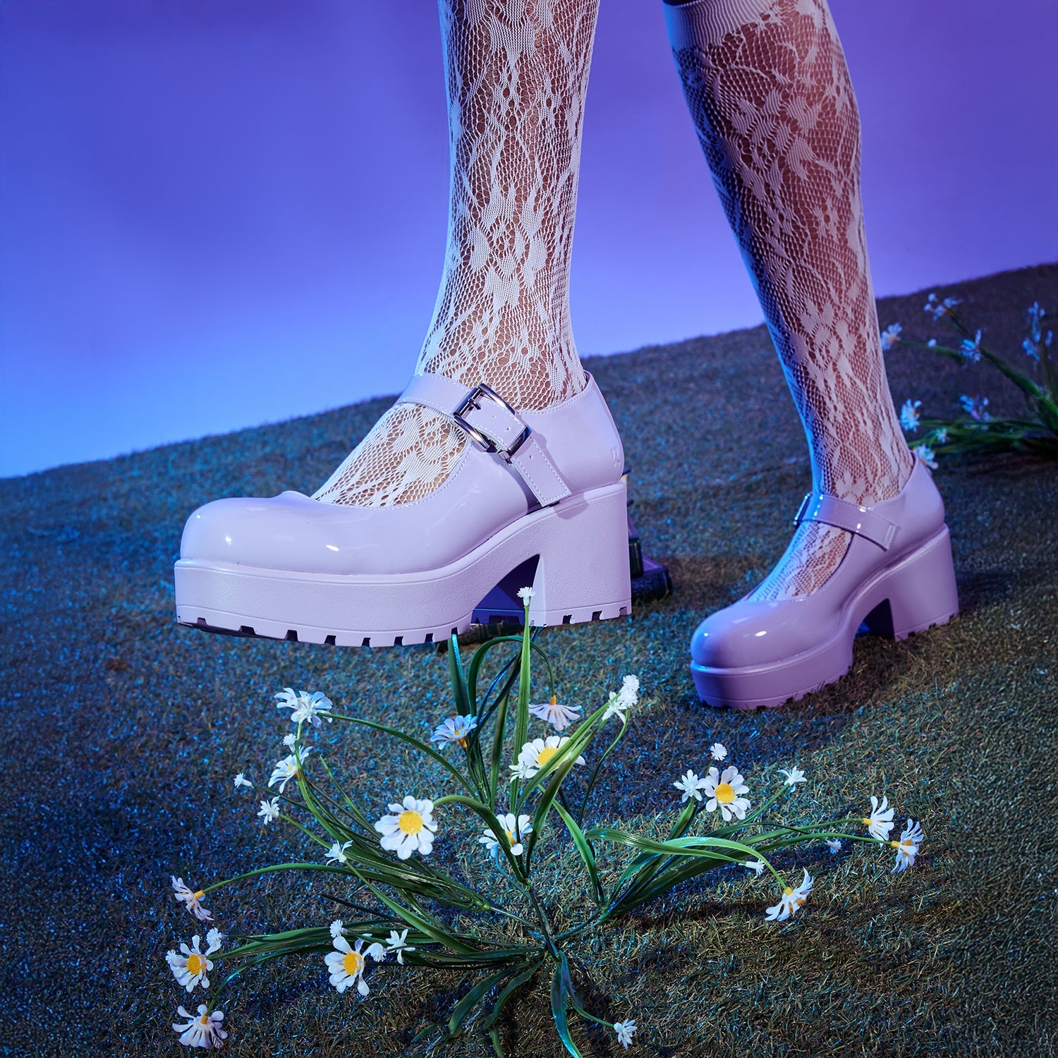 KOI Tira Mary Jane Shoes ' Lilac Nectar Patent Edition'