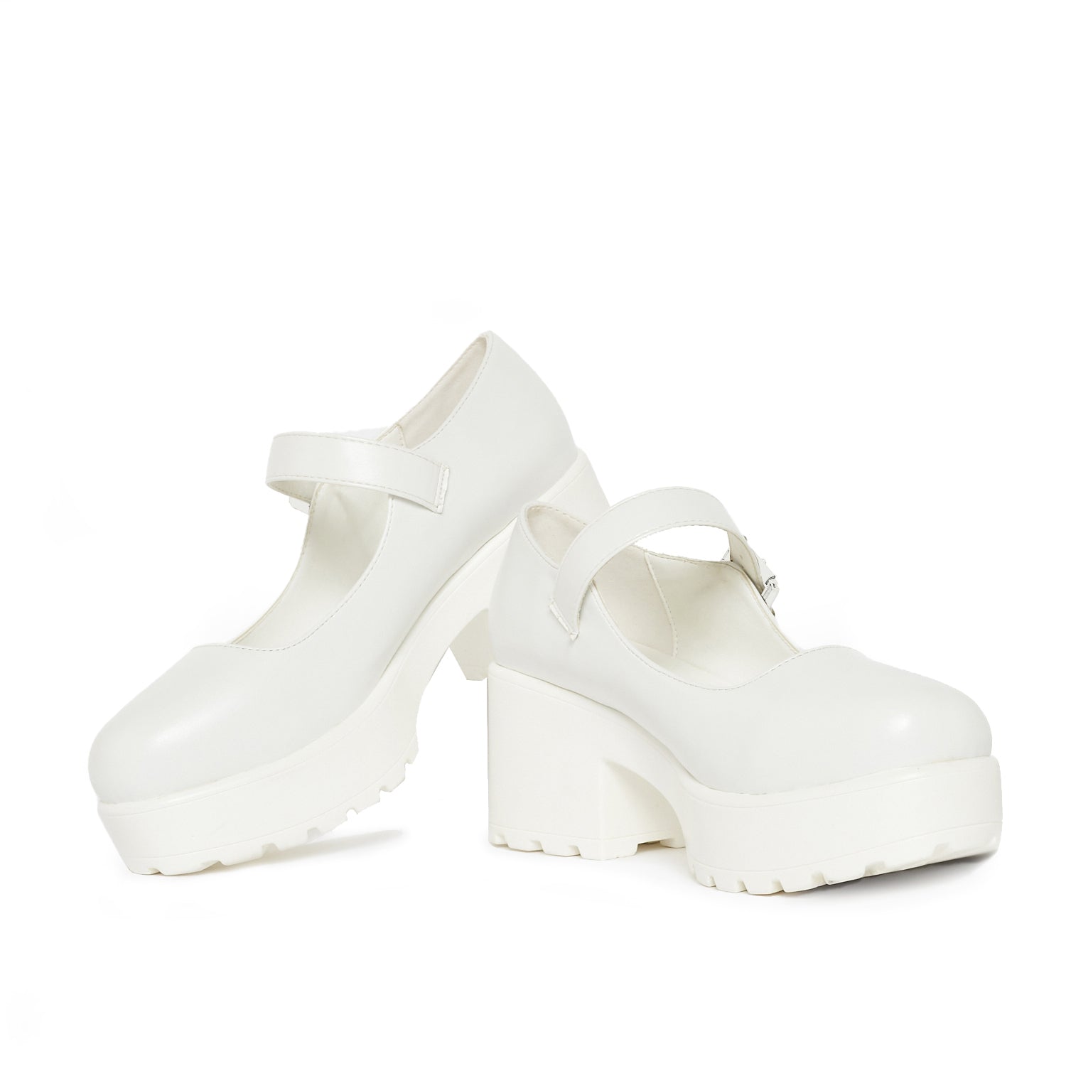 KOI Tira Mary Jane Shoes 'White Washout Edition'-Clearance