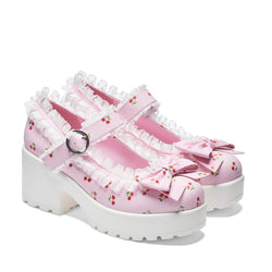 Tira Mary Janes Shoes 'Pink Cherry Bakewell Edition'-Size 8-Clearance