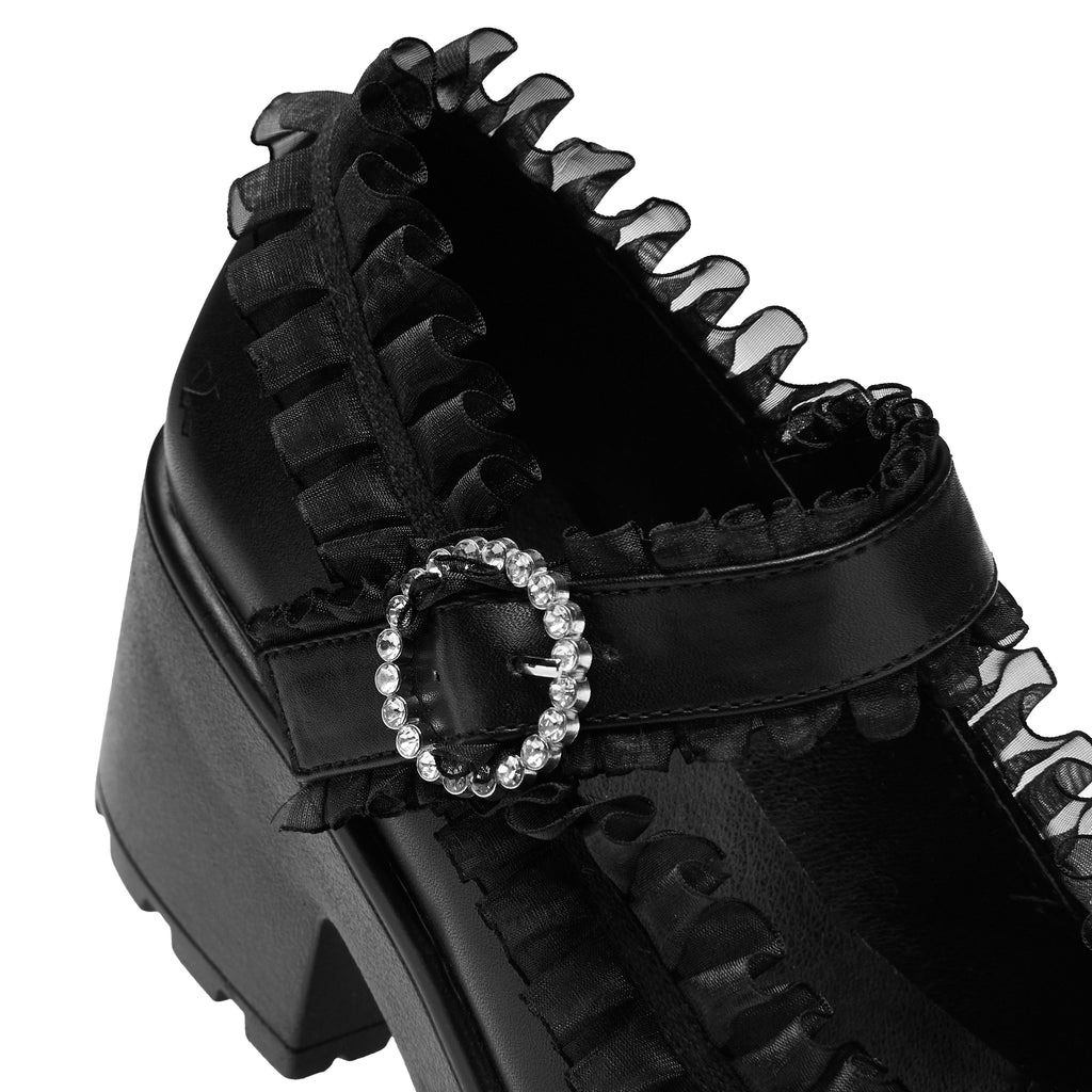 KOI Tira Ruffle Mary Janes ‘ Dark Delights Edition’